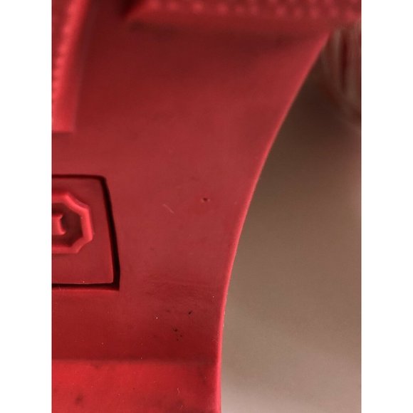 COACH❤️RED/PINK PAISLEY Monogram Rubber RAIN BOOTS - Picture 9 of 10